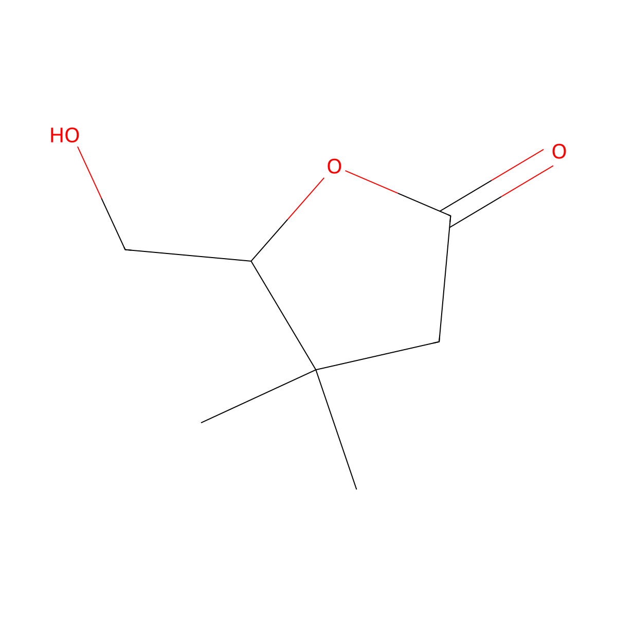 Dihydro-5-(hydroxymethyl)-4,4-dimethylfuran-2(3H)-one molecular structure, CAS 52398-48-8