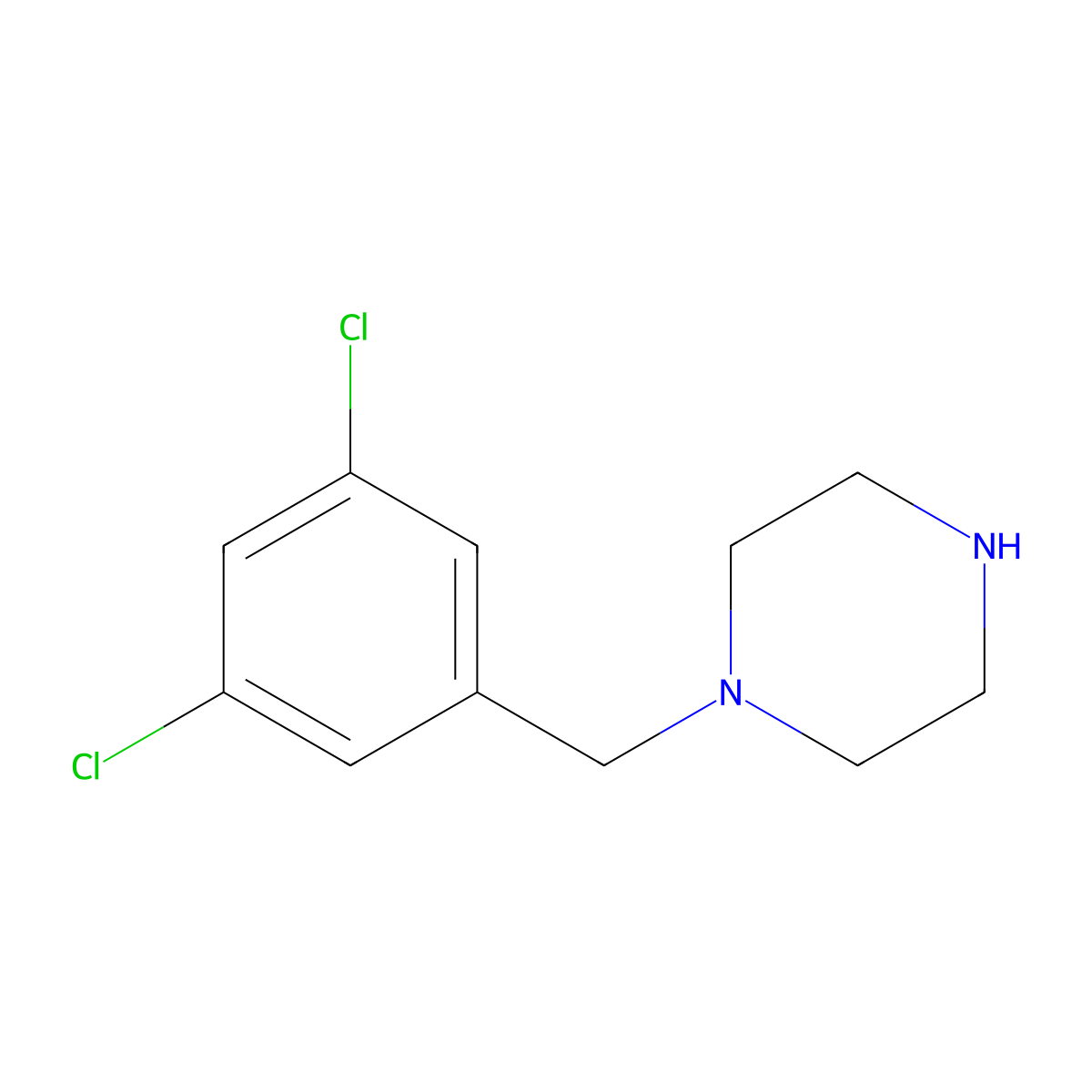 1-[(3,5-Dichlorophenyl)methyl]piperazine molecular structure, CAS 523980-05-4