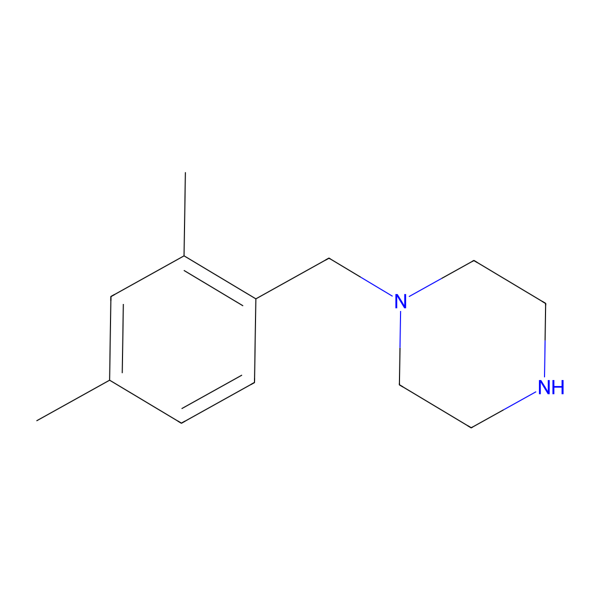 1-[(2,4-Dimethylphenyl)methyl]piperazine molecular structure, CAS 523980-06-5
