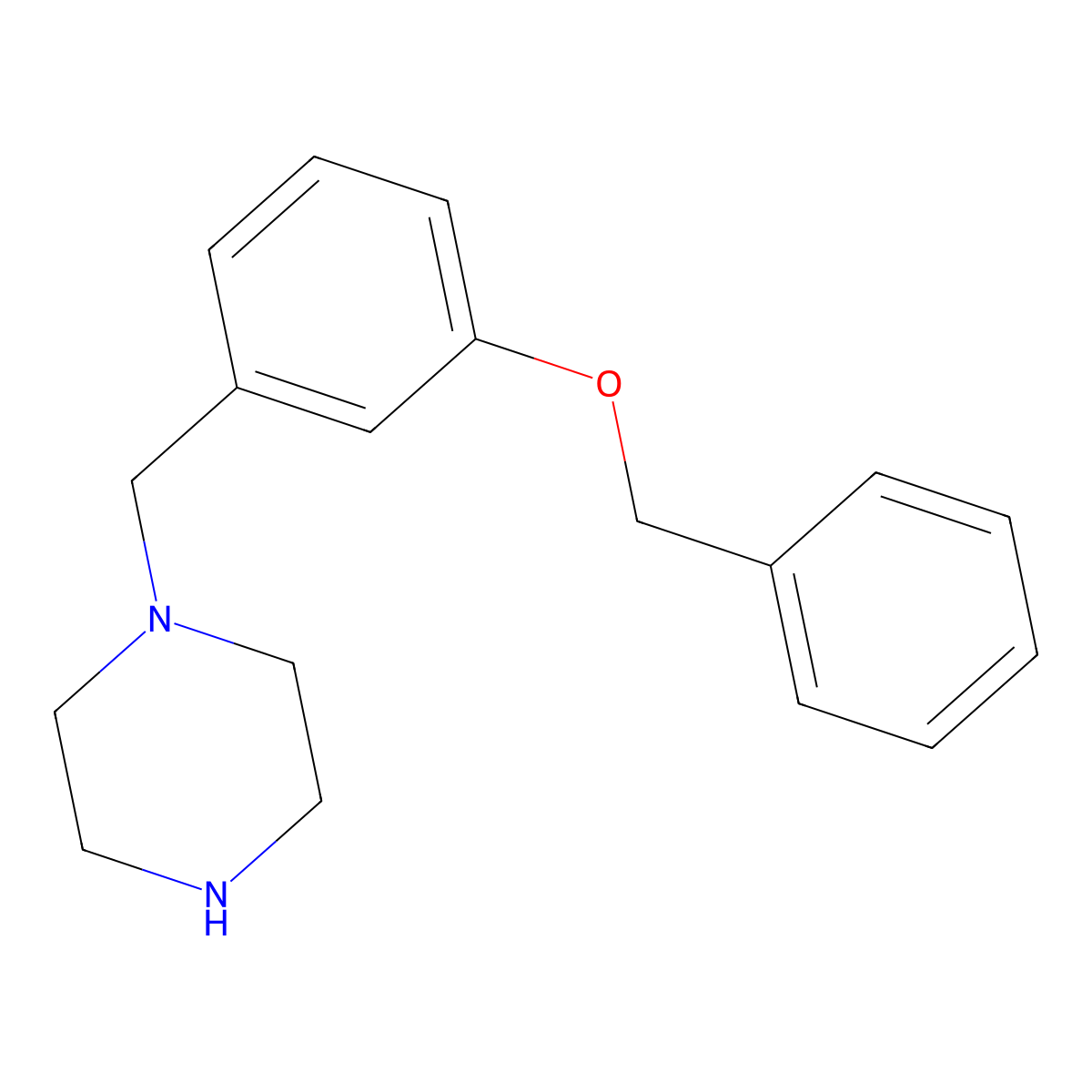 1-((3-(Benzyloxy)phenyl)methyl)piperazine molecular structure, CAS 523980-09-8