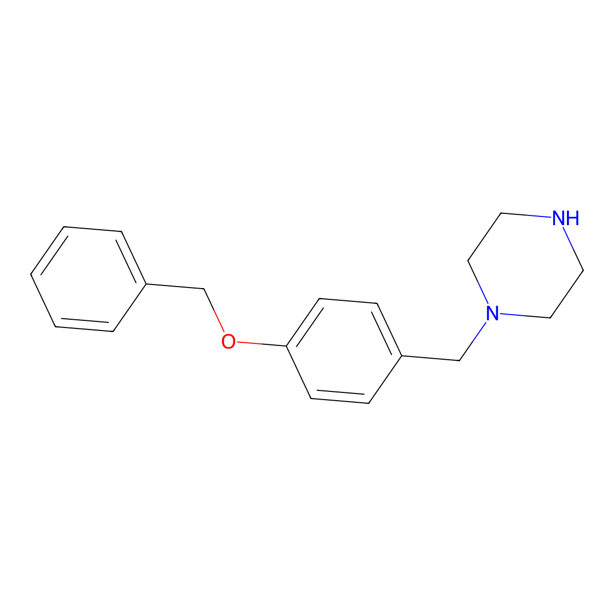 1-{[4-(Benzyloxy)phenyl]methyl}piperazine molecular structure, CAS 523980-10-1