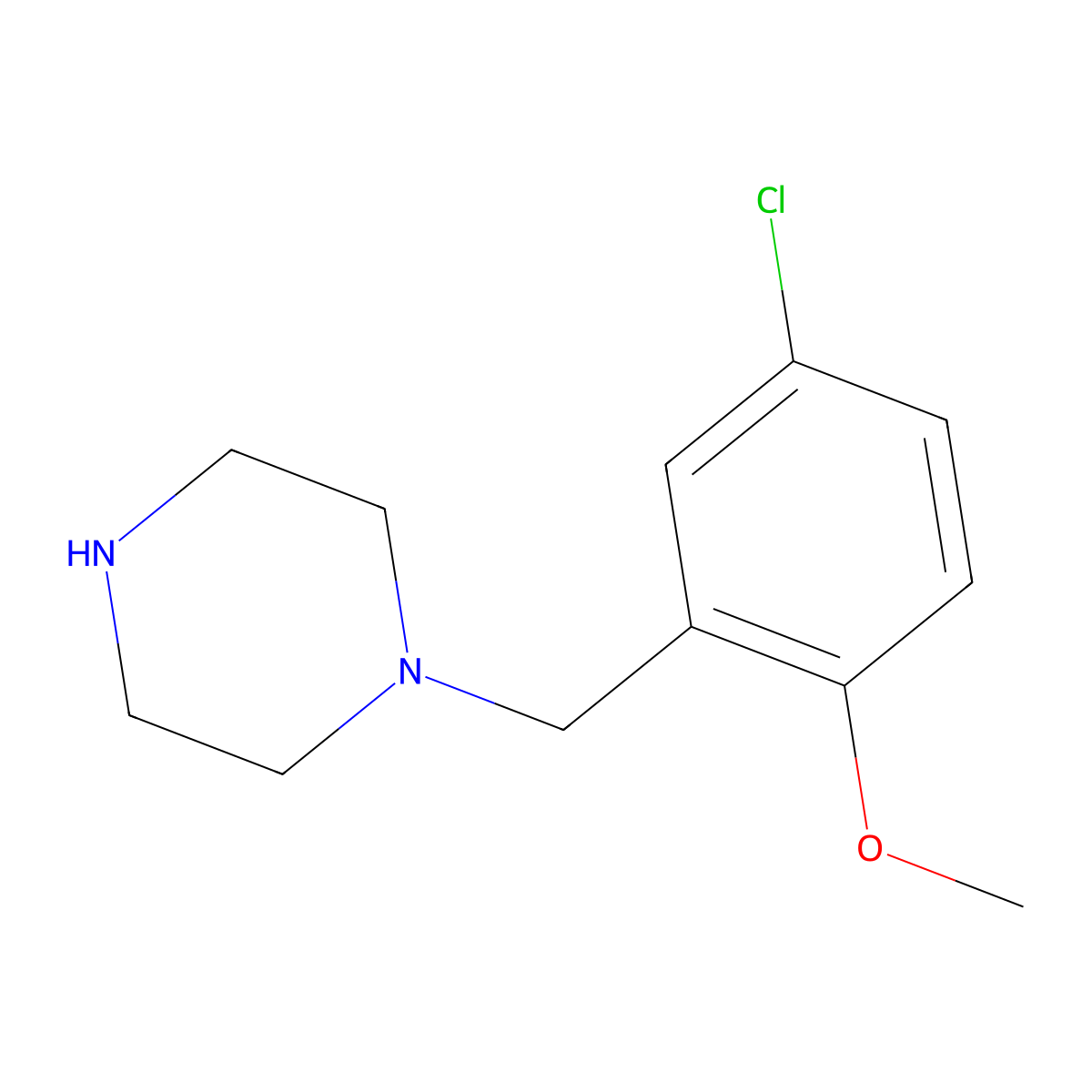 1-(5-Chloro-2-methoxybenzyl)piperazine molecular structure, CAS 523980-14-5