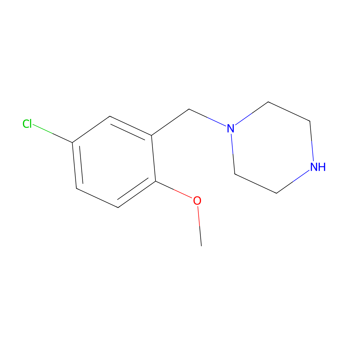 1-(5-Chloro-2-methoxybenzyl)piperazine molecular structure, CAS 523980-14-5