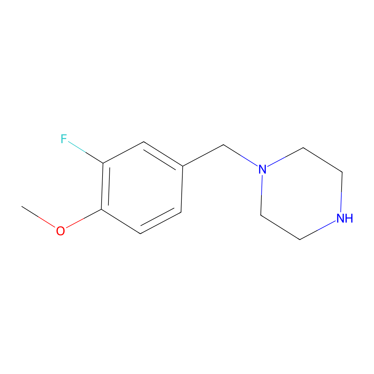 1-[(3-Fluoro-4-methoxyphenyl)methyl]piperazine molecular structure, CAS 523980-18-9