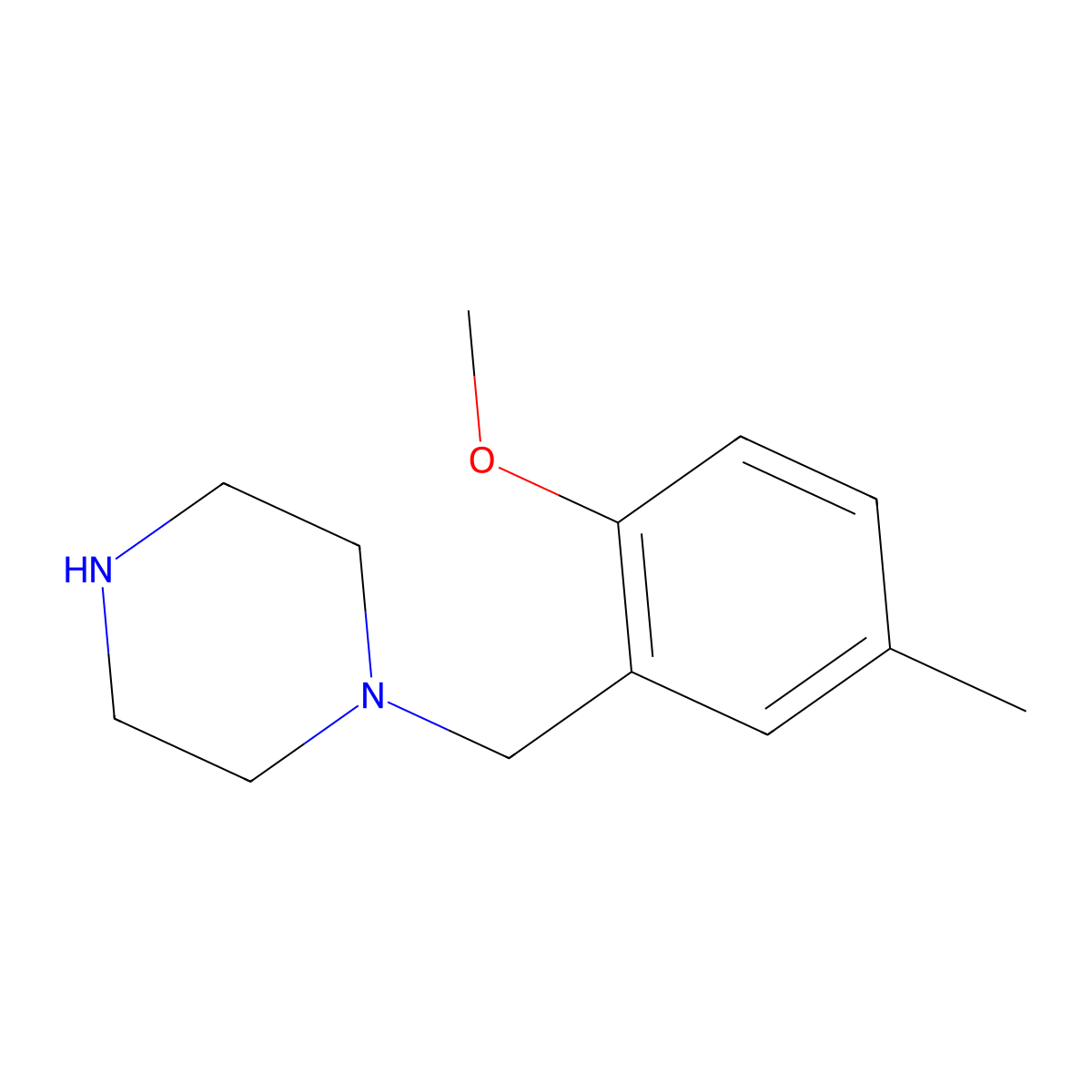 1-[(2-Methoxy-5-methylphenyl)methyl]piperazine molecular structure, CAS 523980-67-8