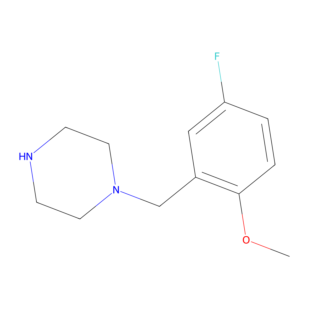 1-[(5-Fluoro-2-methoxyphenyl)methyl]piperazine molecular structure, CAS 523980-75-8