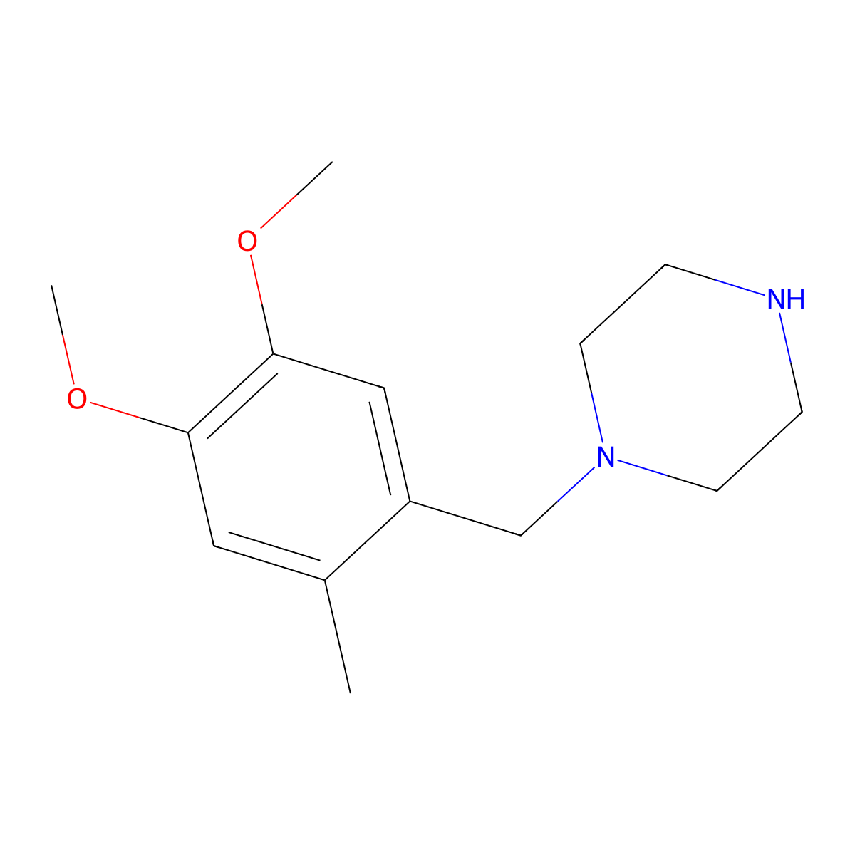 1-[(4,5-Dimethoxy-2-methylphenyl)methyl]piperazine molecular structure, CAS 523980-89-4
