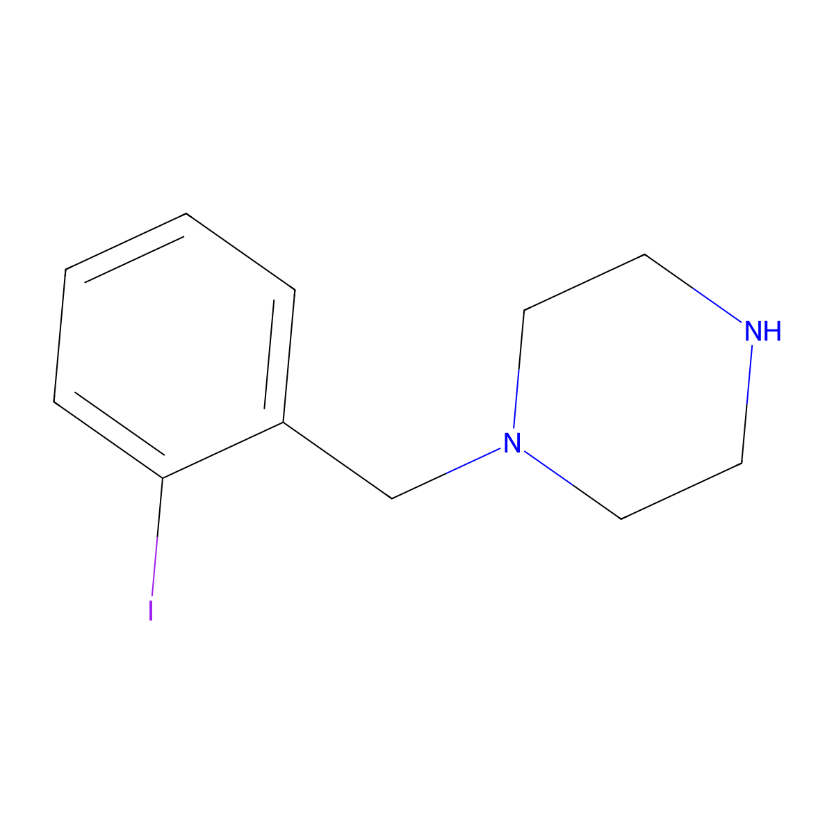 1-(2-Iodobenzyl)piperazine molecular structure, CAS 523980-99-6