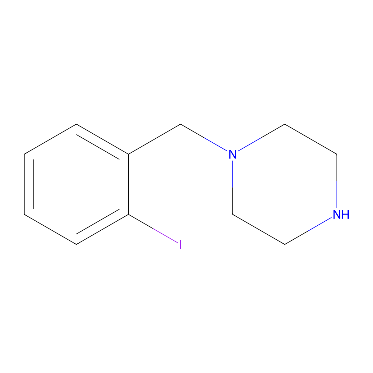 1-(2-Iodobenzyl)piperazine molecular structure, CAS 523980-99-6