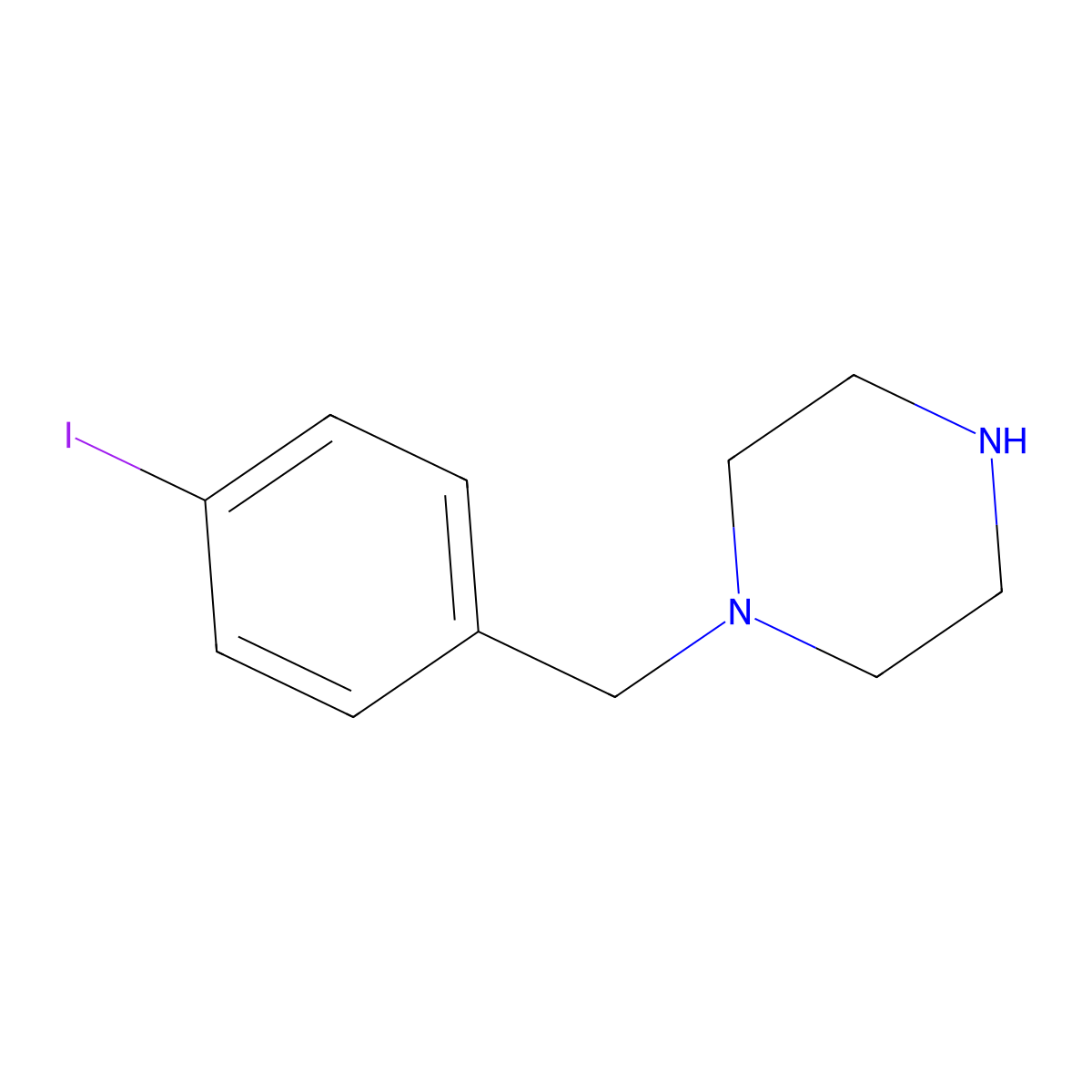 1-(4-Iodobenzyl)piperazine molecular structure, CAS 523981-01-3