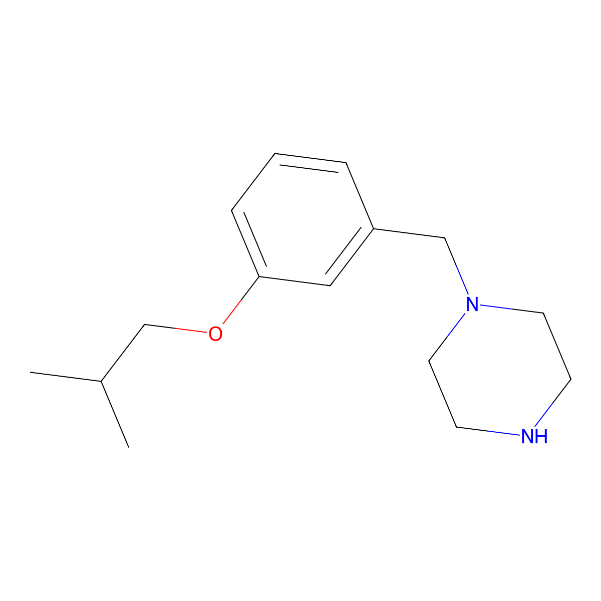 1-(3-Isobutoxybenzyl)piperazine molecular structure, CAS 523981-42-2