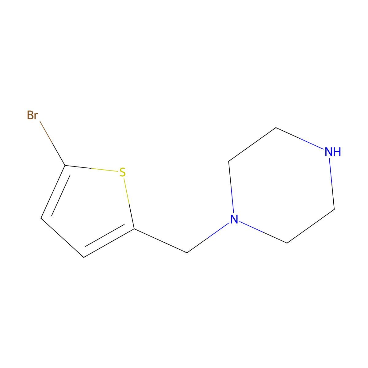 1-[(5-Bromothiophen-2-yl)methyl]piperazine molecular structure, CAS 523981-55-7