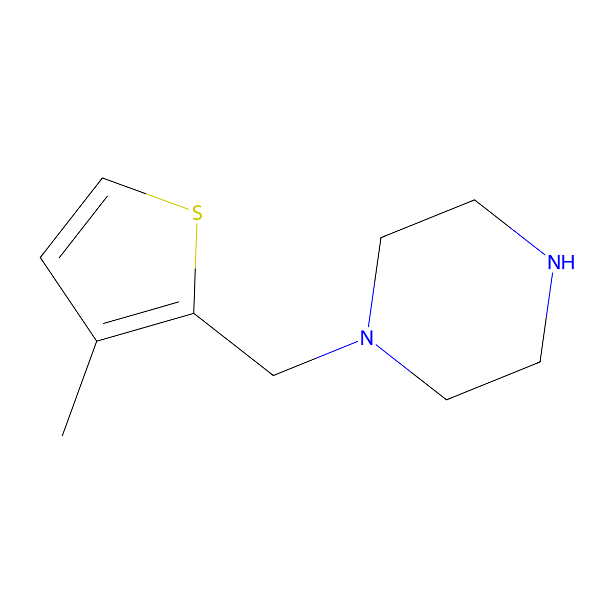 1-[(3-Methylthiophen-2-yl)methyl]piperazine molecular structure, CAS 523981-56-8