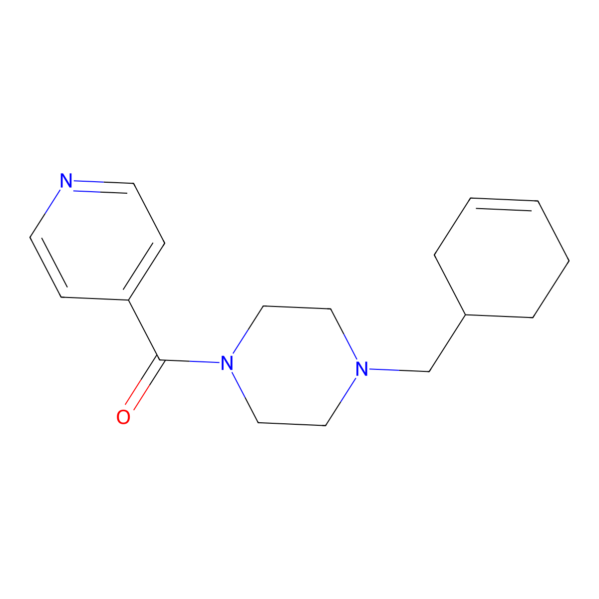1-(3-Cyclohexen-1-ylmethyl)-4-isonicotinoylpiperazine molecular structure, CAS 523984-31-8