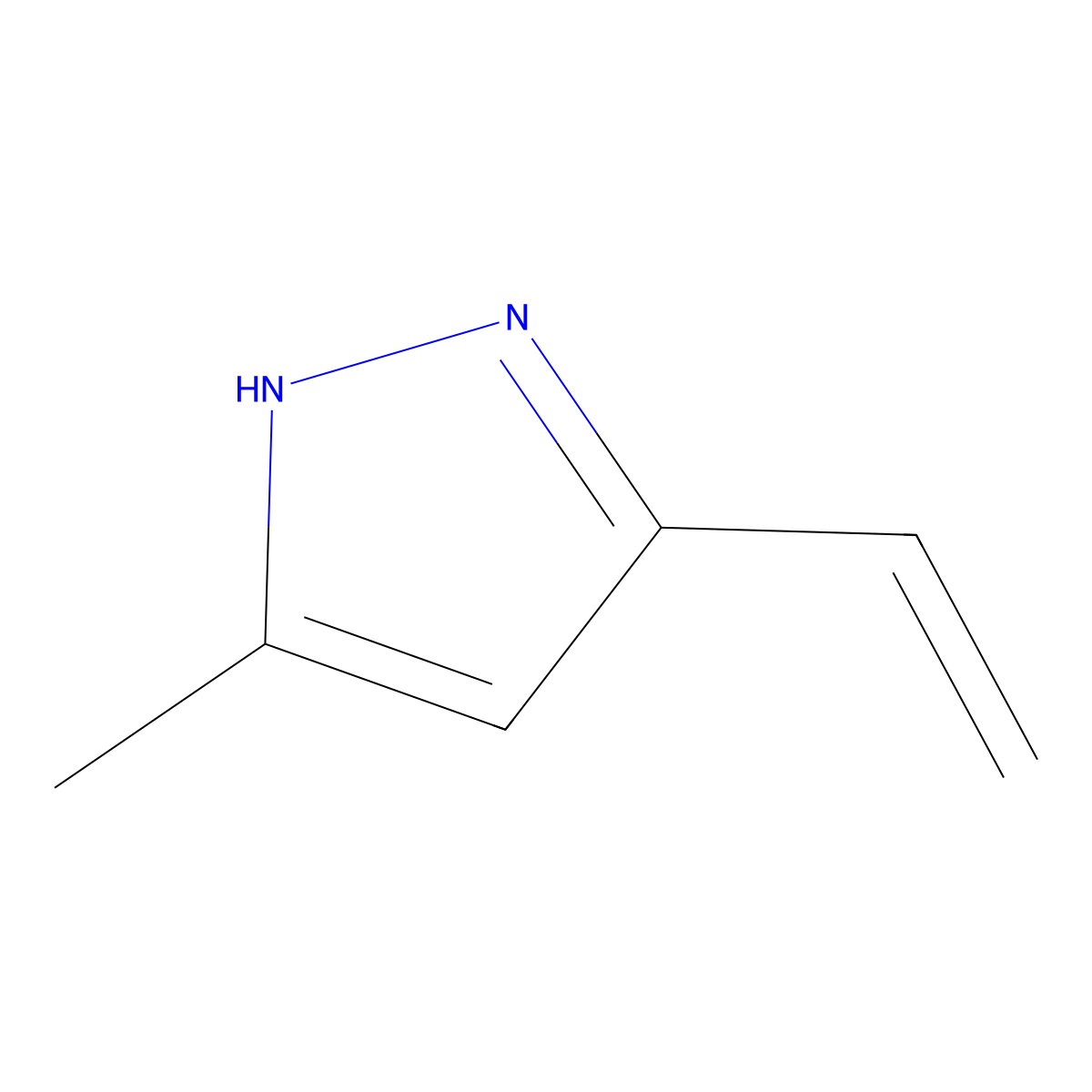 3-ethenyl-5-methyl-1H-pyrazole molecular structure, CAS 52399-67-4