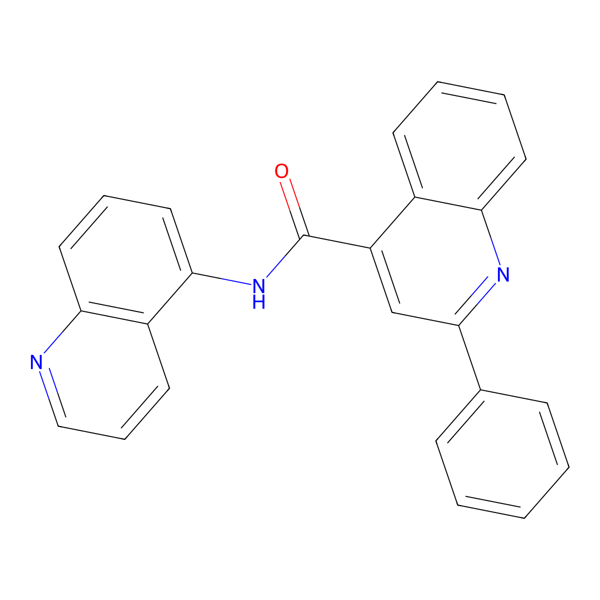 2-phenyl-N-quinolin-5-ylquinoline-4-carboxamide molecular structure, CAS 523990-03-6