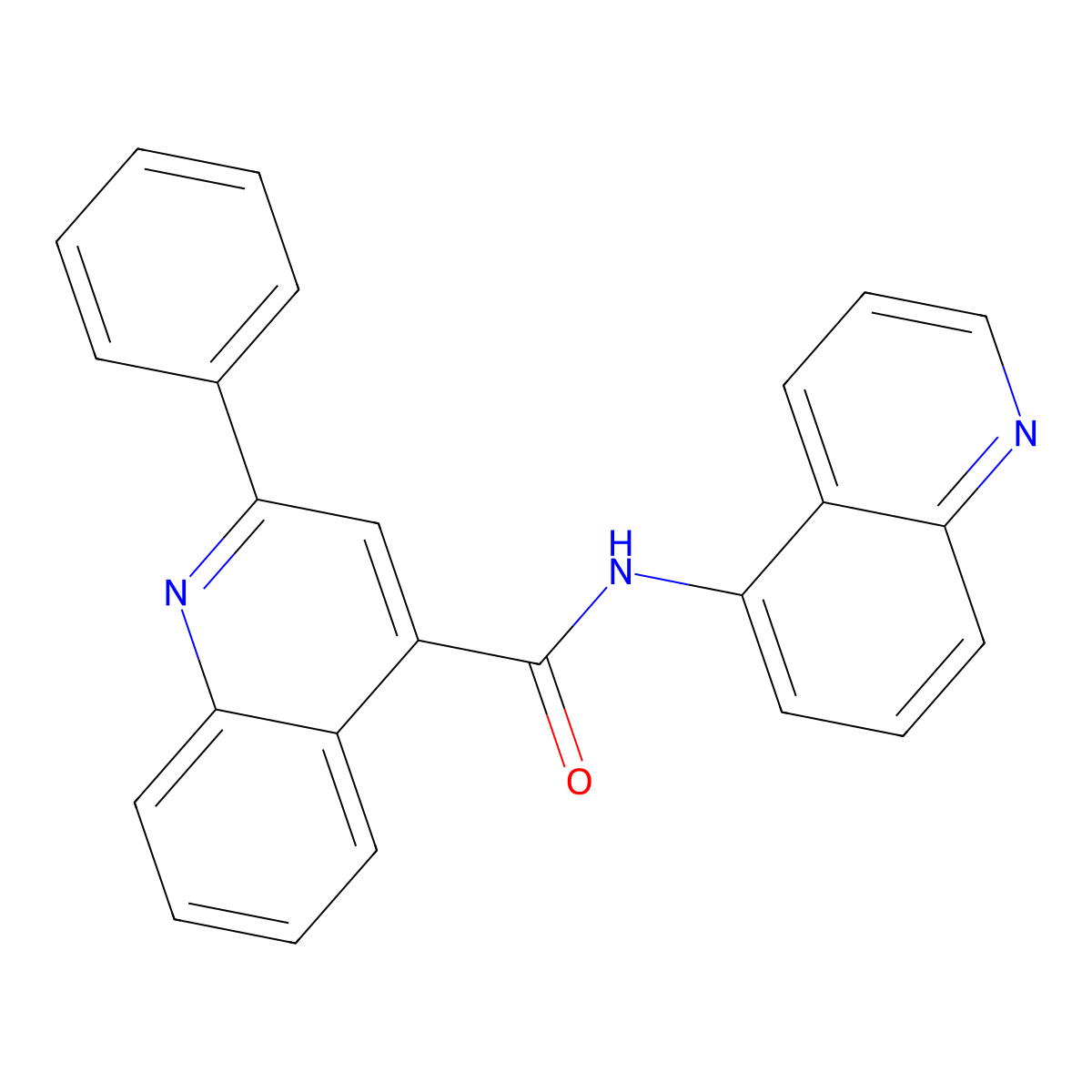 2-phenyl-N-quinolin-5-ylquinoline-4-carboxamide molecular structure, CAS 523990-03-6