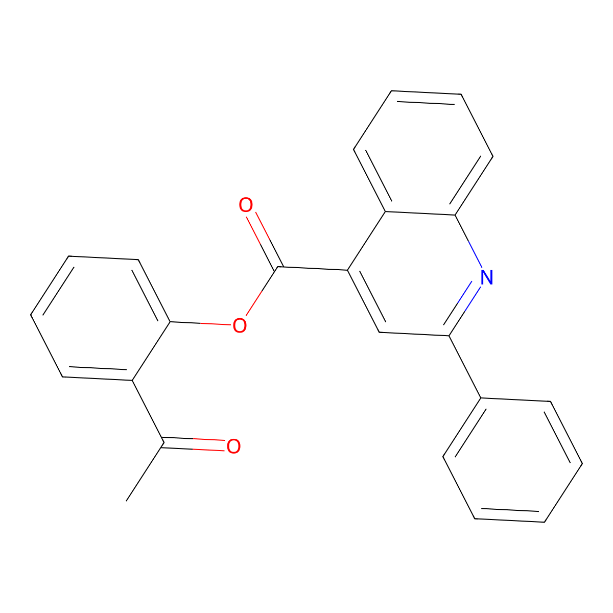 2-Acetylphenyl 2-phenyl-4-quinolinecarboxylate molecular structure, CAS 523990-06-9