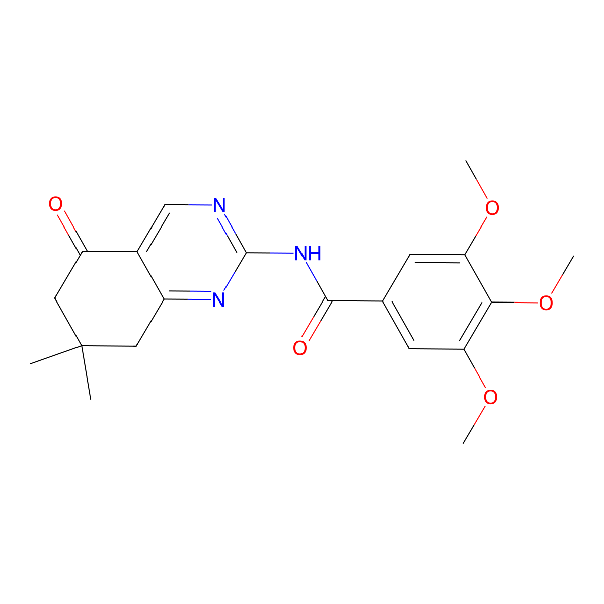 N-(7,7-dimethyl-5-oxo-5,6,7,8-tetrahydroquinazolin-2-yl)-3,4,5-trimethoxybenzamide molecular structure, CAS 523990-60-5