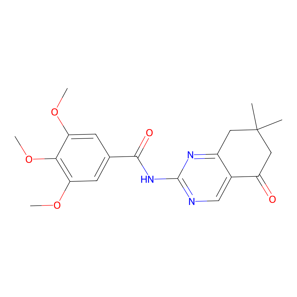 N-(7,7-dimethyl-5-oxo-5,6,7,8-tetrahydroquinazolin-2-yl)-3,4,5-trimethoxybenzamide molecular structure, CAS 523990-60-5