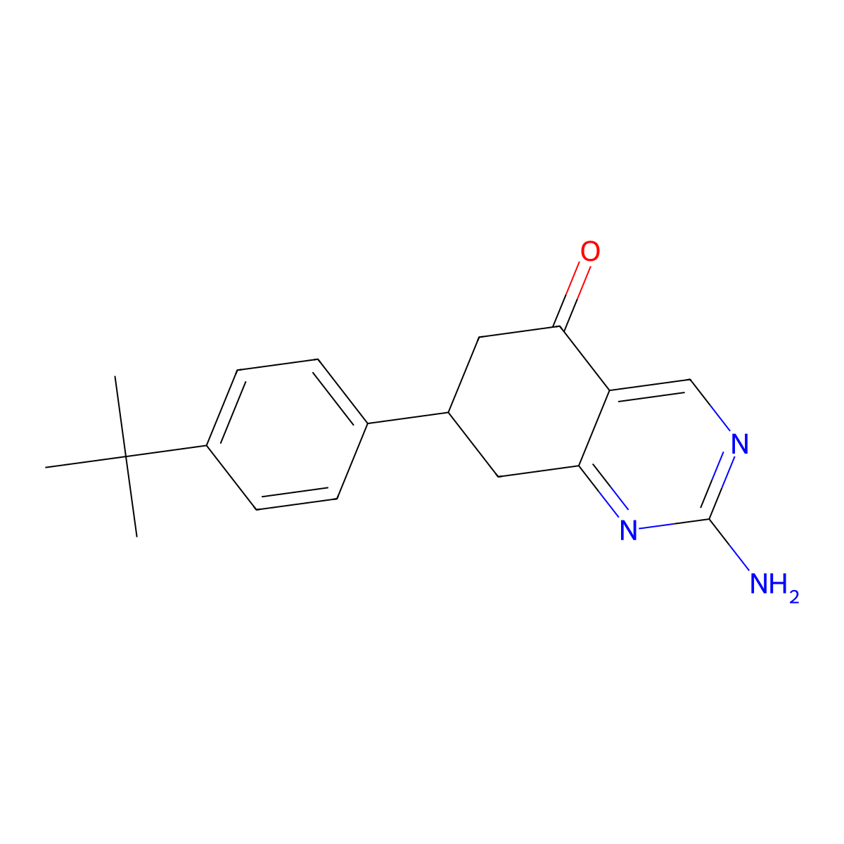 2-amino-7-(4-tert-butylphenyl)-7,8-dihydroquinazolin-5(6H)-one molecular structure, CAS 523990-62-7