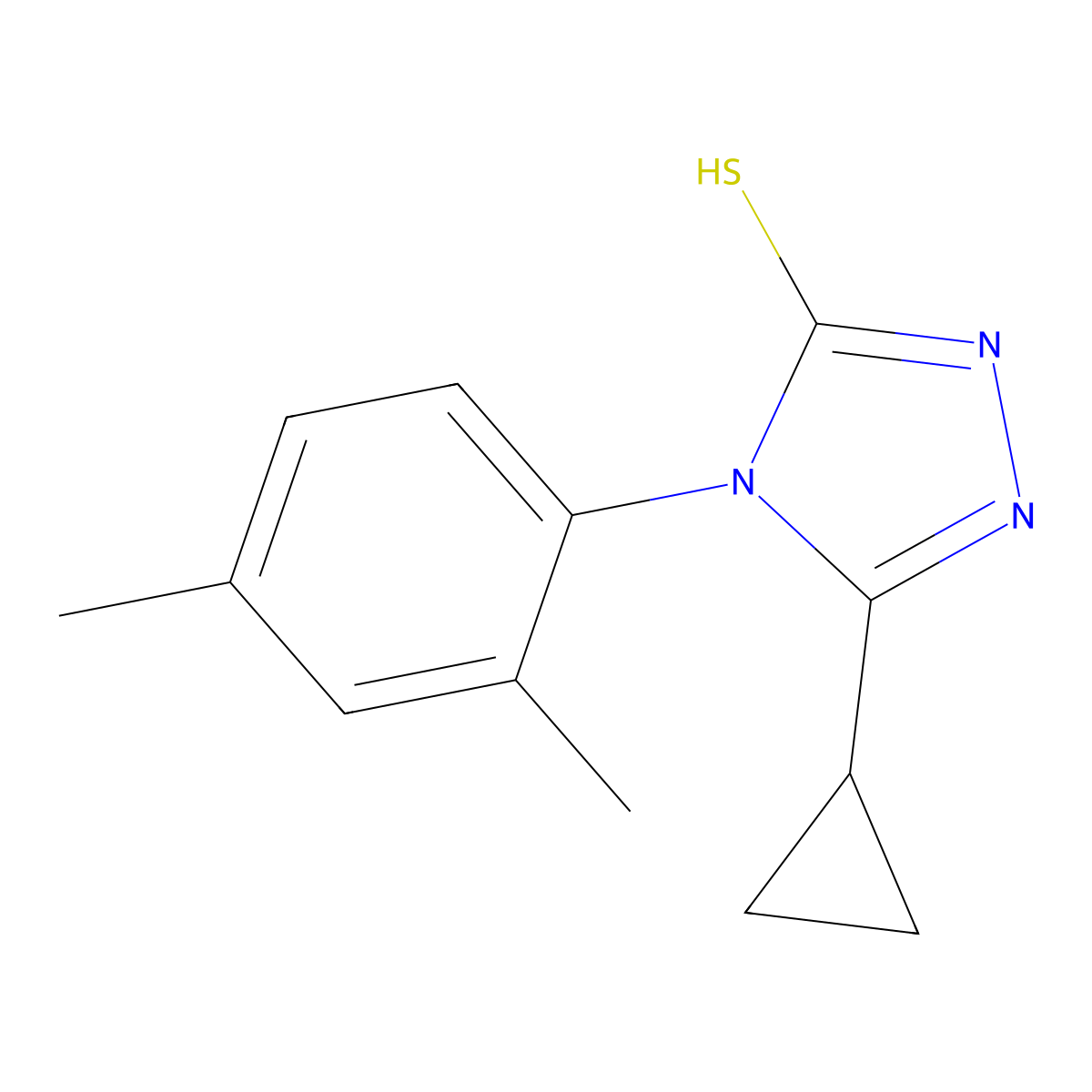 3-cyclopropyl-4-(2,4-dimethylphenyl)-1H-1,2,4-triazole-5-thione molecular structure, CAS 523990-72-9