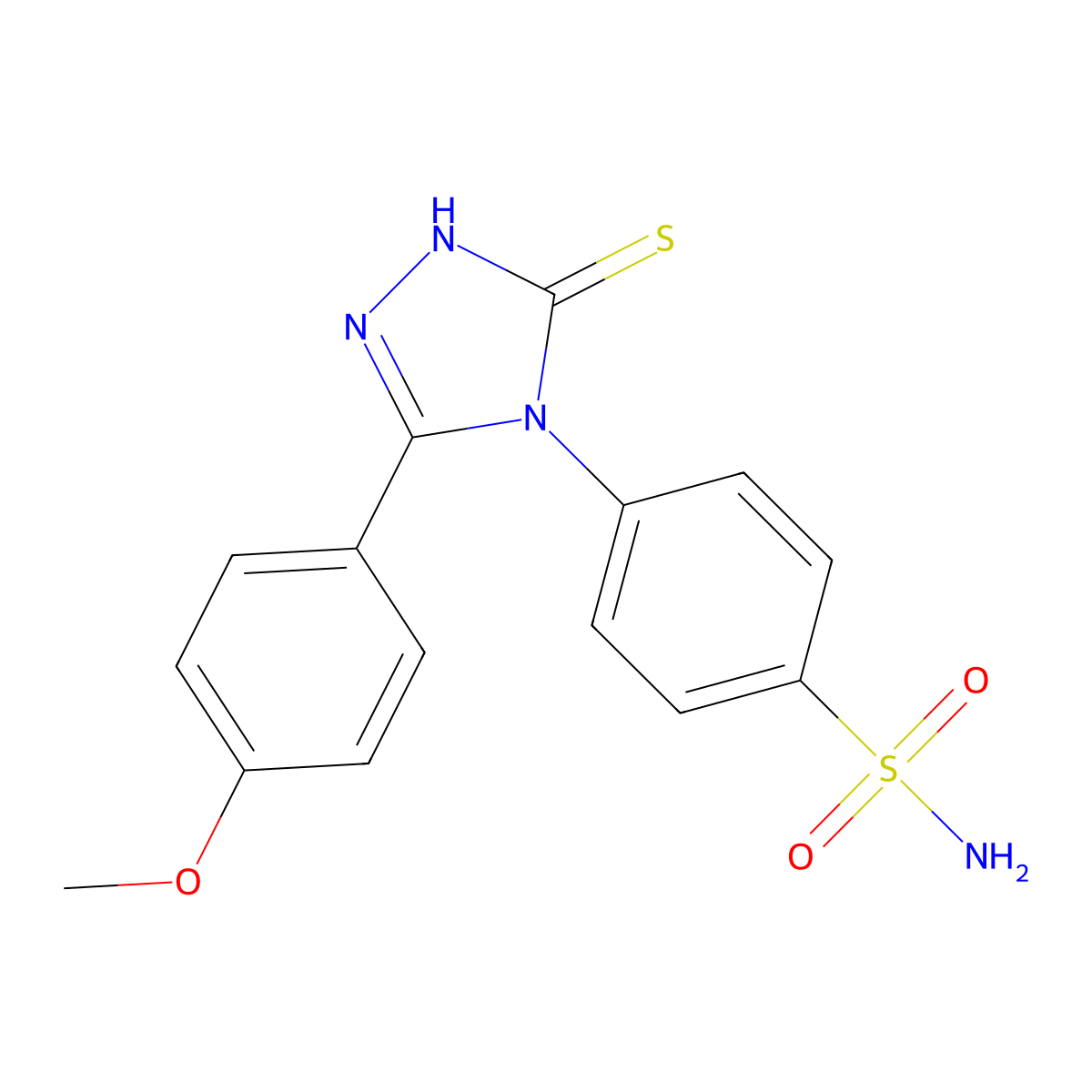 4-[3-(4-methoxyphenyl)-5-sulfanylidene-1H-1,2,4-triazol-4-yl]benzenesulfonamide molecular structure, CAS 523990-78-5