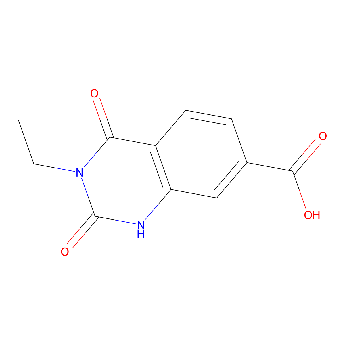 3-Ethyl-2,4-dioxo-1,2,3,4-tetrahydroquinazoline-7-carboxylic acid molecular structure, CAS 523990-83-2