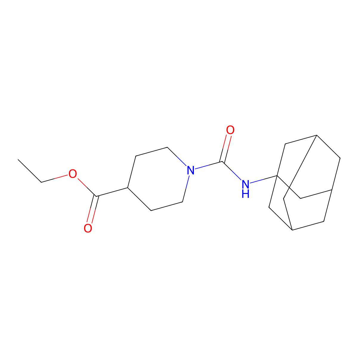 Ethyl 1-[(1-adamantylamino)carbonyl]-4-piperidinecarboxylate molecular structure, CAS 523991-20-0