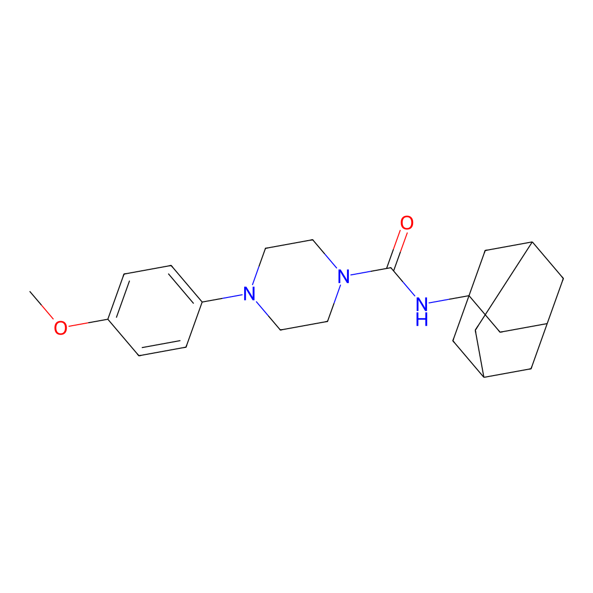 N-(1-adamantyl)-4-(4-methoxyphenyl)piperazine-1-carboxamide molecular structure, CAS 523991-22-2