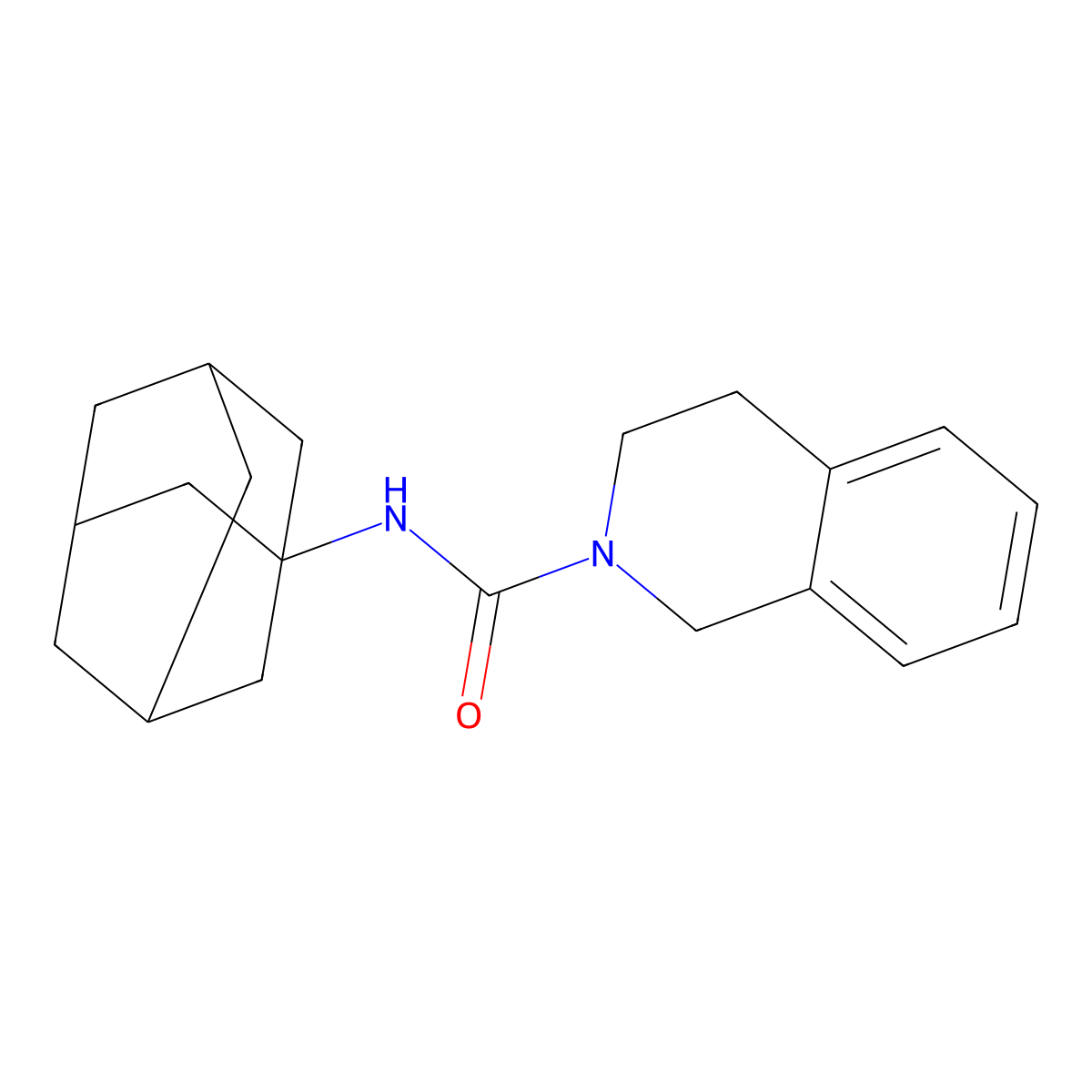N-(1-adamantyl)-3,4-dihydro-1H-isoquinoline-2-carboxamide molecular structure, CAS 523991-26-6
