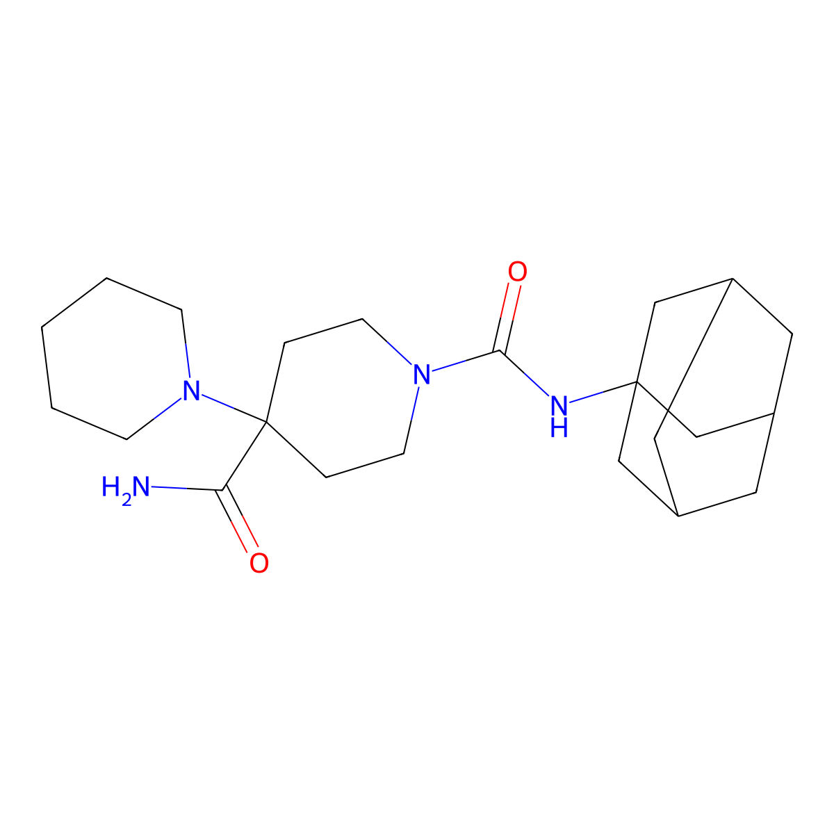 N~1~'-1-adamantyl-1,4'-bipiperidine-1',4'-dicarboxamide molecular structure, CAS 523991-28-8