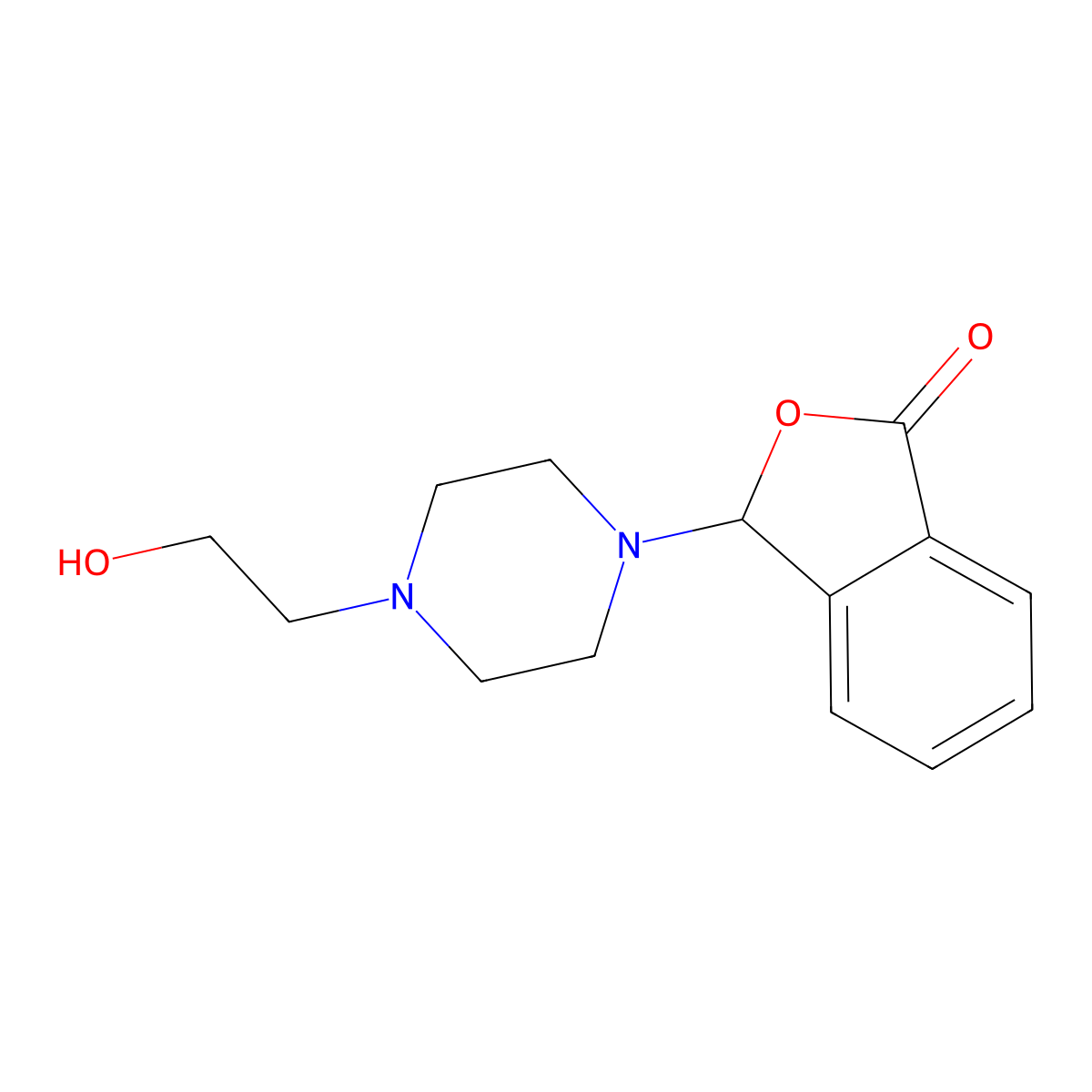 3-[4-(2-hydroxyethyl)piperazin-1-yl]-2-benzofuran-1(3H)-one molecular structure, CAS 523991-50-6