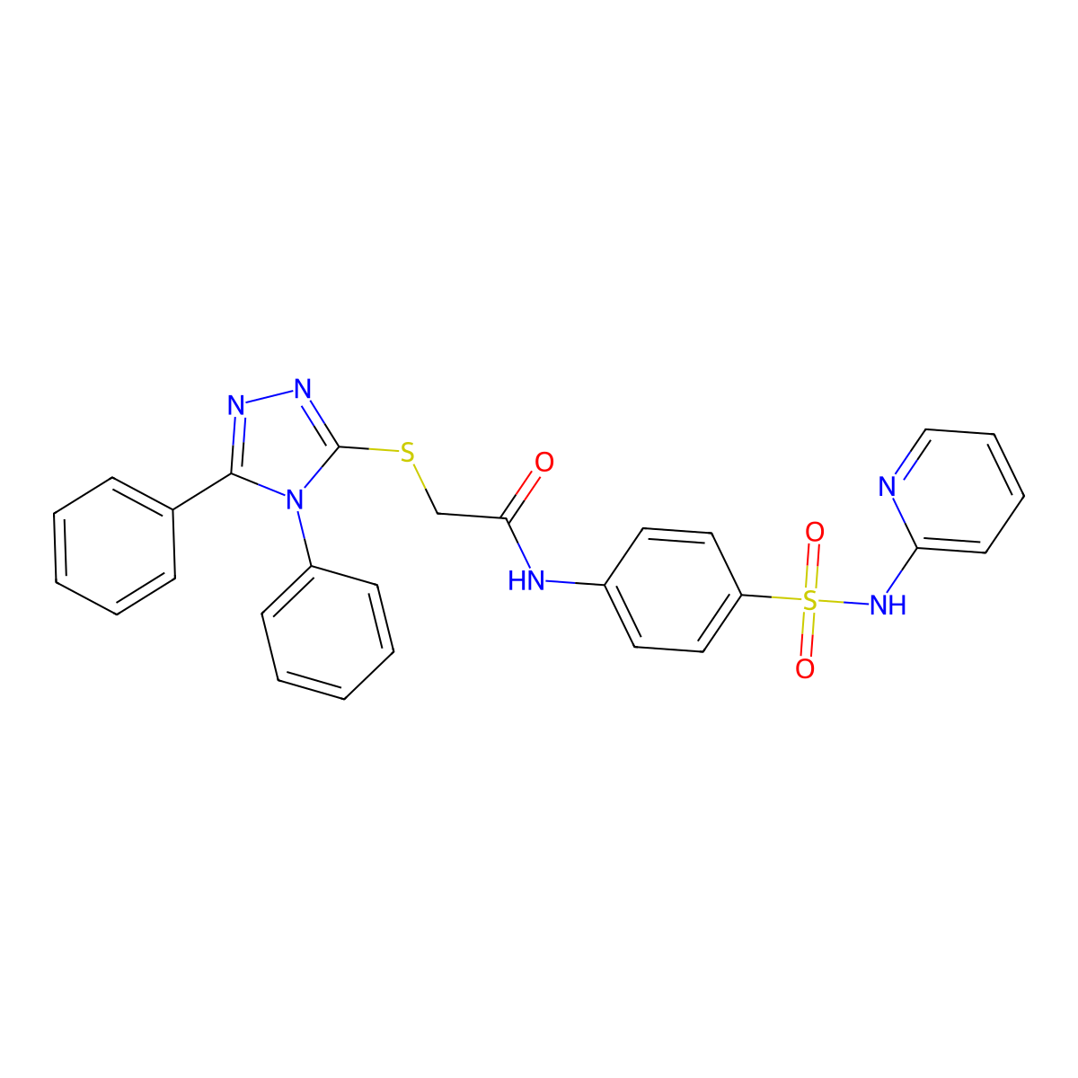 2-[(4,5-diphenyl-4H-1,2,4-triazol-3-yl)sulfanyl]-N-[4-(pyridin-2-ylsulfamoyl)phenyl]acetamide molecular structure, CAS 523991-70-0