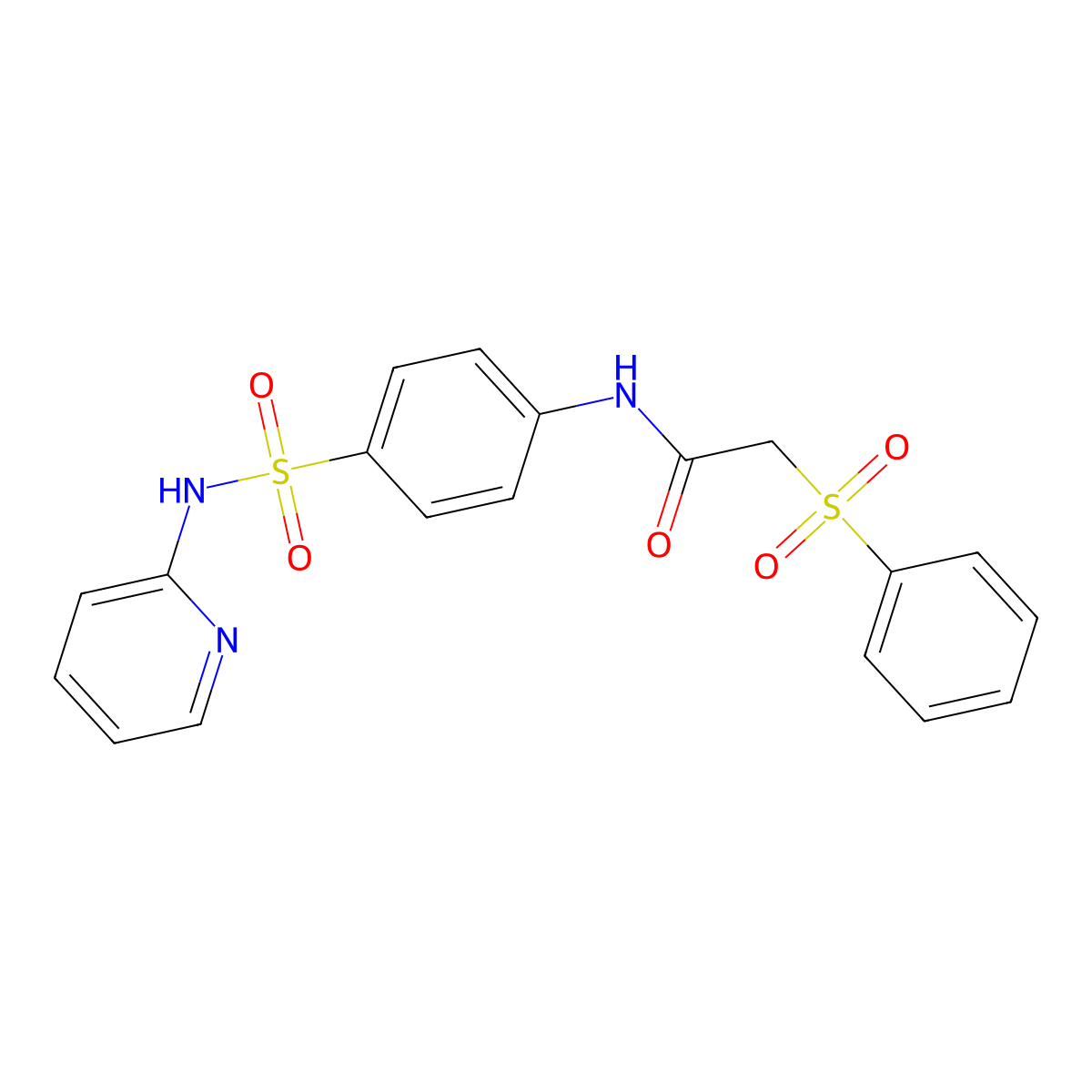 2-(phenylsulfonyl)-N-[4-(pyridin-2-ylsulfamoyl)phenyl]acetamide molecular structure, CAS 523991-71-1
