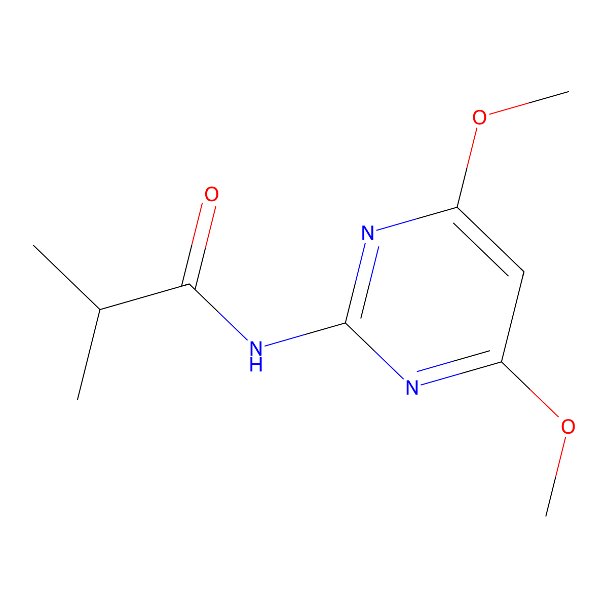 N-(4,6-dimethoxypyrimidin-2-yl)-2-methylpropanamide molecular structure, CAS 523991-72-2