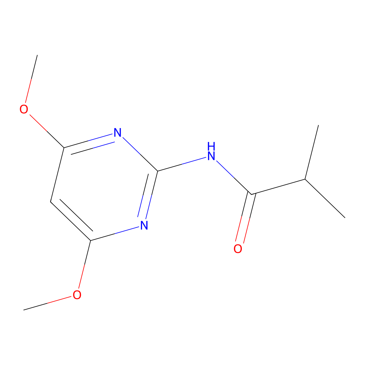 N-(4,6-dimethoxypyrimidin-2-yl)-2-methylpropanamide molecular structure, CAS 523991-72-2