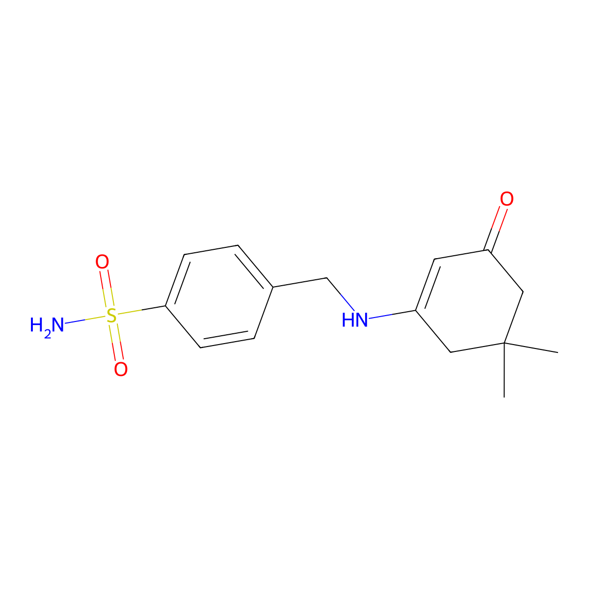 4-{[(5,5-Dimethyl-3-oxocyclohex-1-en-1-yl)amino]methyl}benzenesulfonamide molecular structure, CAS 523991-85-7