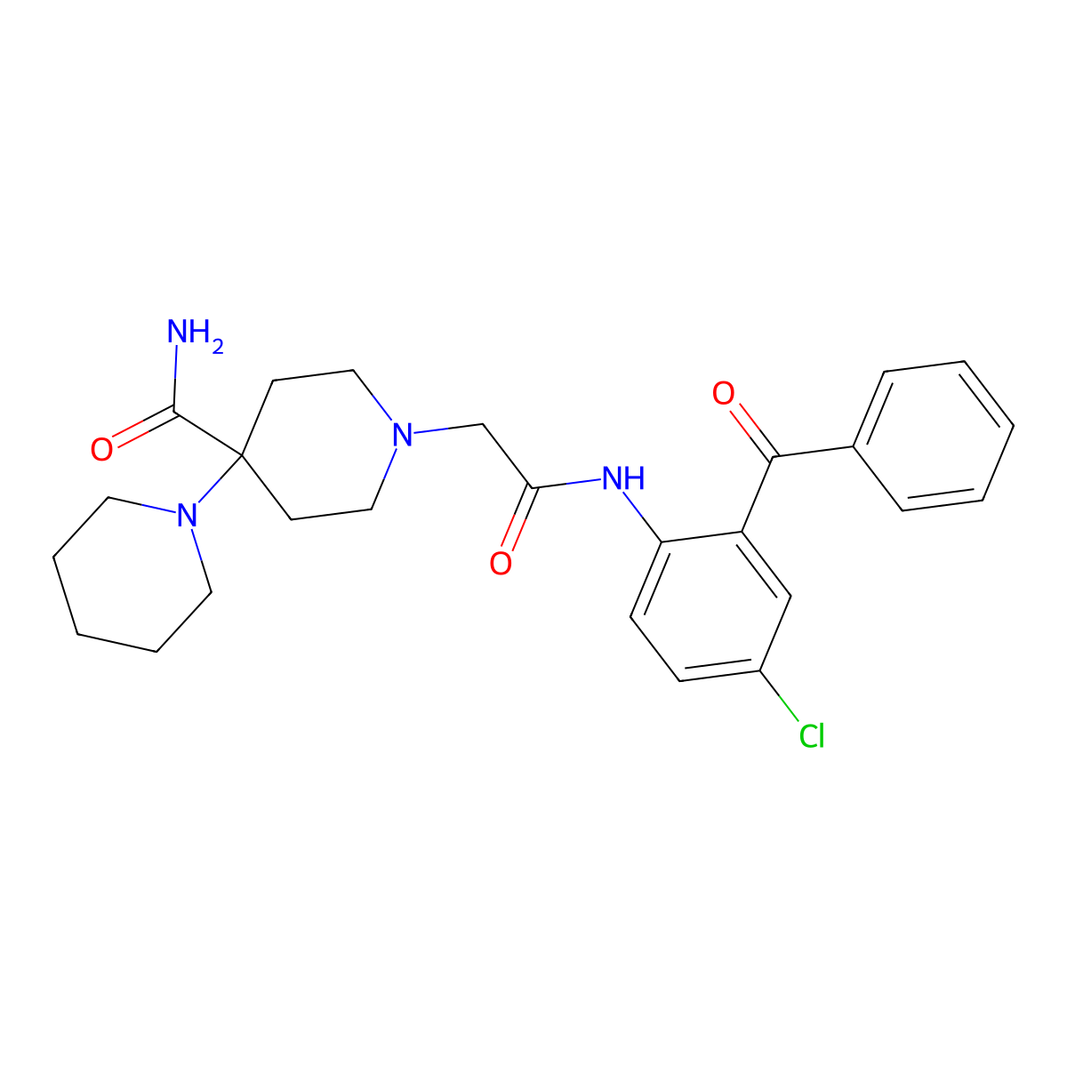 1'-{2-[(2-Benzoyl-4-chlorophenyl)amino]-2-oxoethyl}-1,4'-bipiperidine-4'-carboxamide molecular structure, CAS 523991-94-8