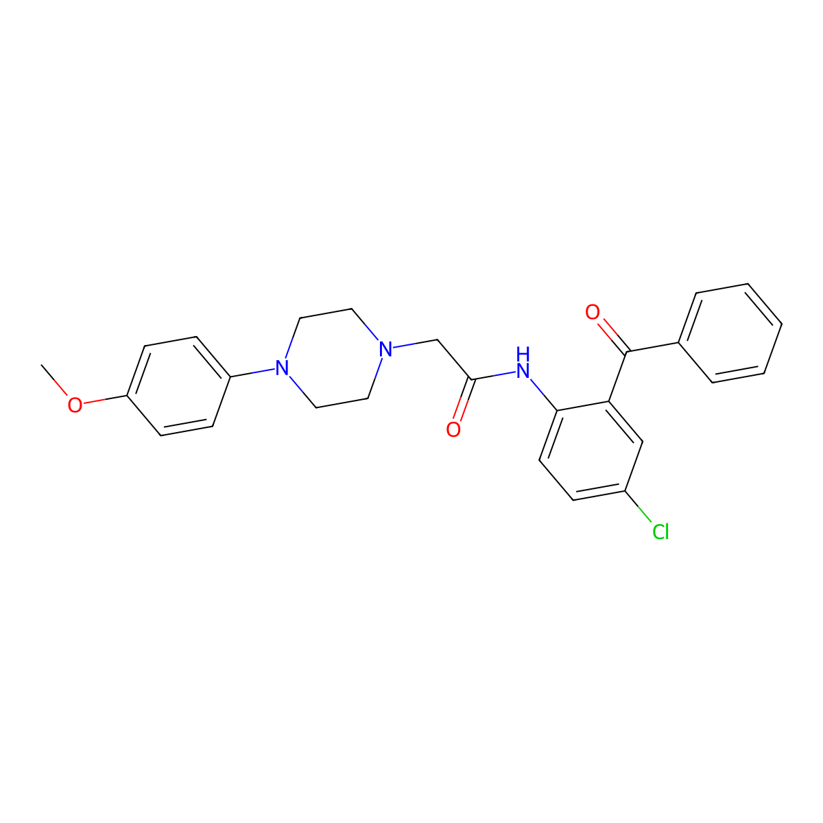 N-(2-benzoyl-4-chlorophenyl)-2-[4-(4-methoxyphenyl)piperazin-1-yl]acetamide molecular structure, CAS 523991-95-9