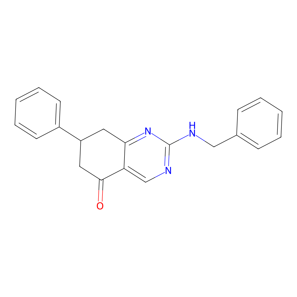 2-(benzylamino)-7-phenyl-7,8-dihydroquinazolin-5(6H)-one molecular structure, CAS 523992-01-0
