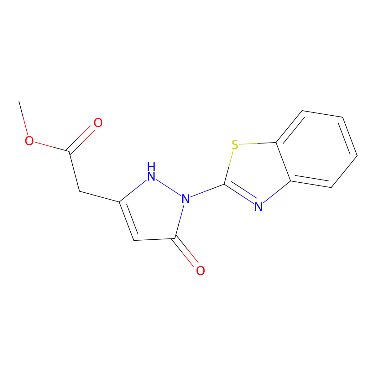 methyl [1-(1,3-benzothiazol-2-yl)-5-hydroxy-1H-pyrazol-3-yl]acetate molecular structure, CAS 523992-06-5
