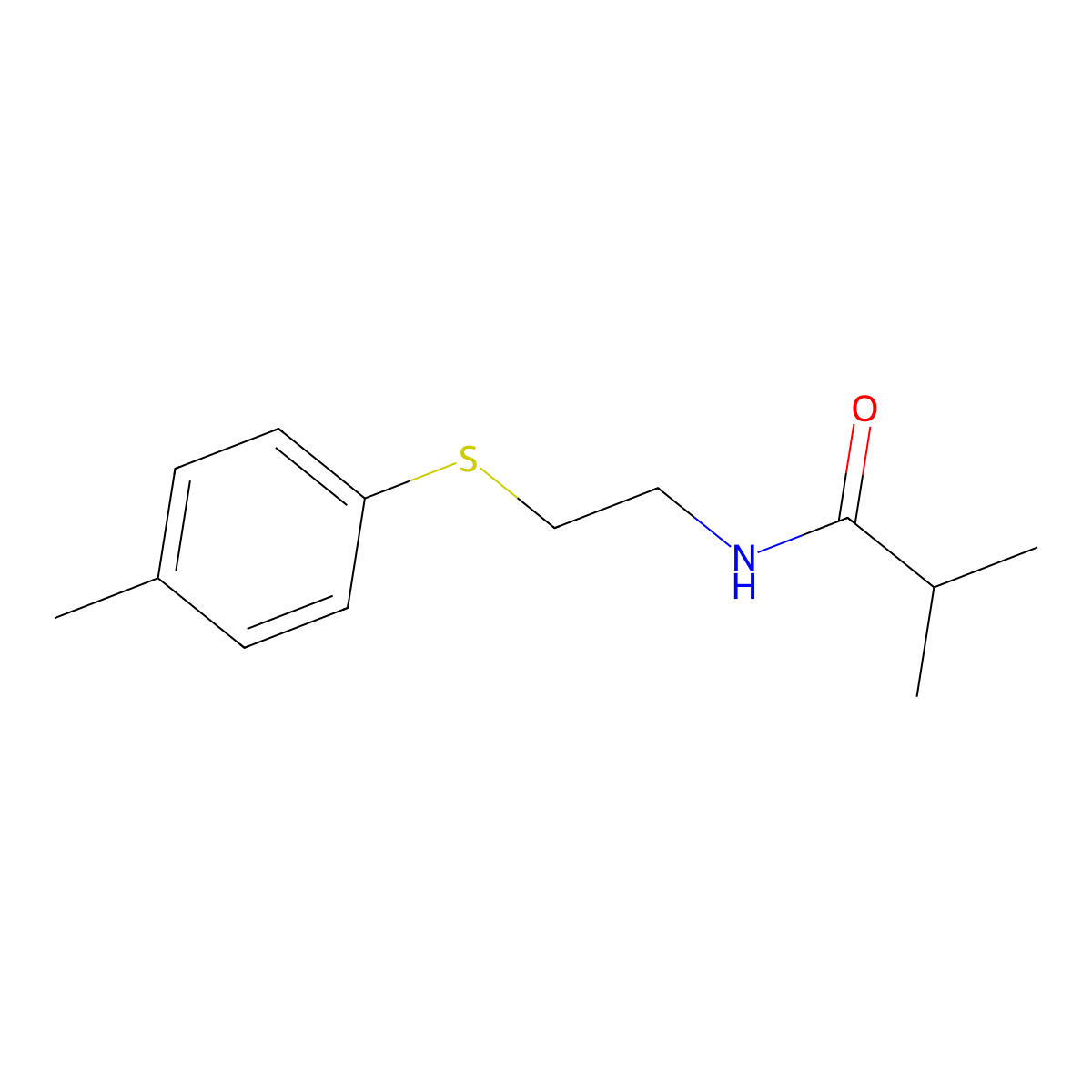 2-methyl-N-[2-(4-methylphenyl)sulfanylethyl]propanamide molecular structure, CAS 523992-11-2