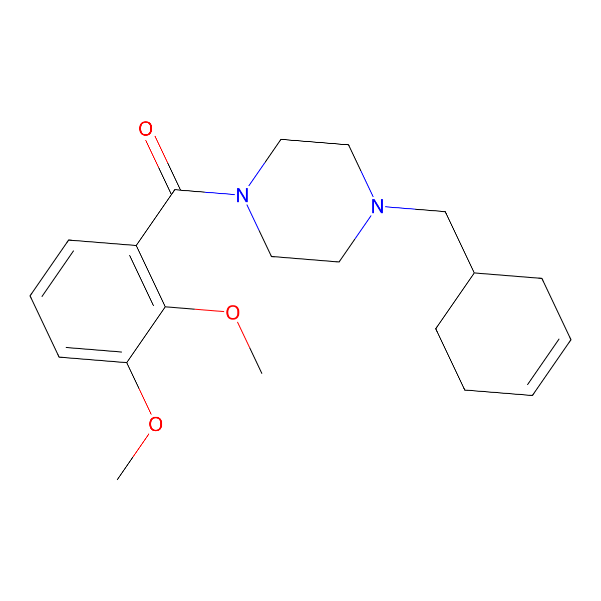 1-(3-Cyclohexen-1-ylmethyl)-4-(2,3-dimethoxybenzoyl)piperazine molecular structure, CAS 523997-95-7