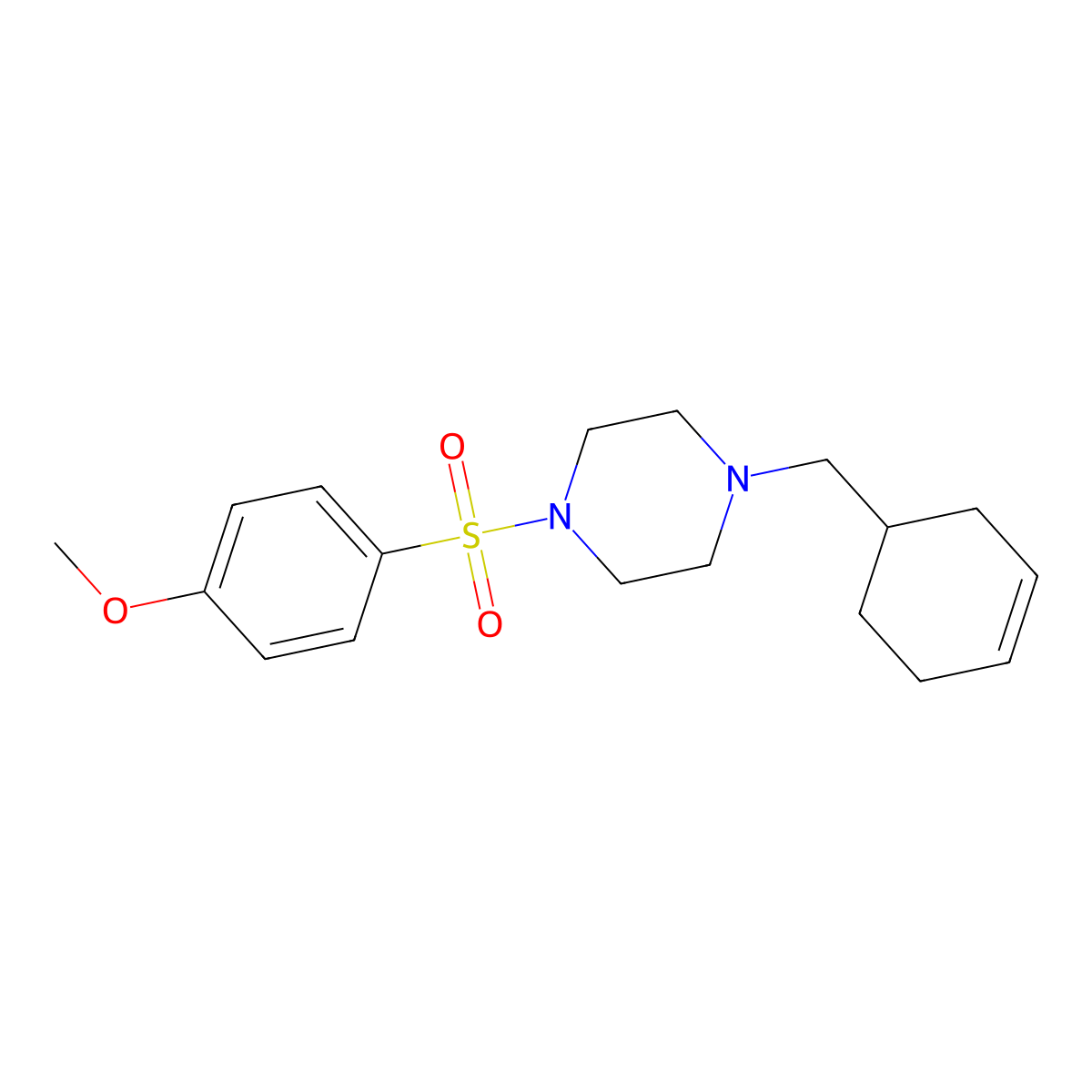 1-Cyclohex-3-enylmethyl-4-(4-methoxy-benzenesulfonyl)-piperazine molecular structure, CAS 523997-98-0