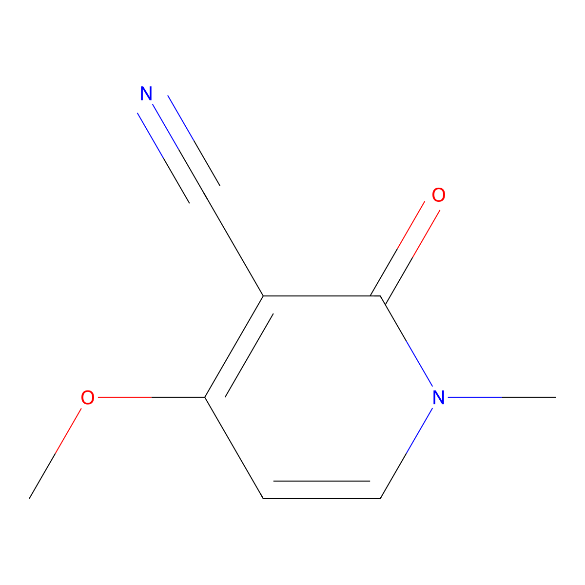 Ricinine molecular structure, CAS 524-40-3