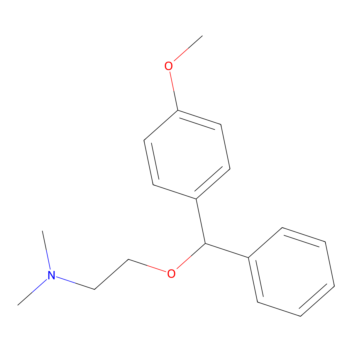 2-((4-Methoxyphenyl)phenylmethoxy)-N,N-dimethylethanamine molecular structure, CAS 524-99-2