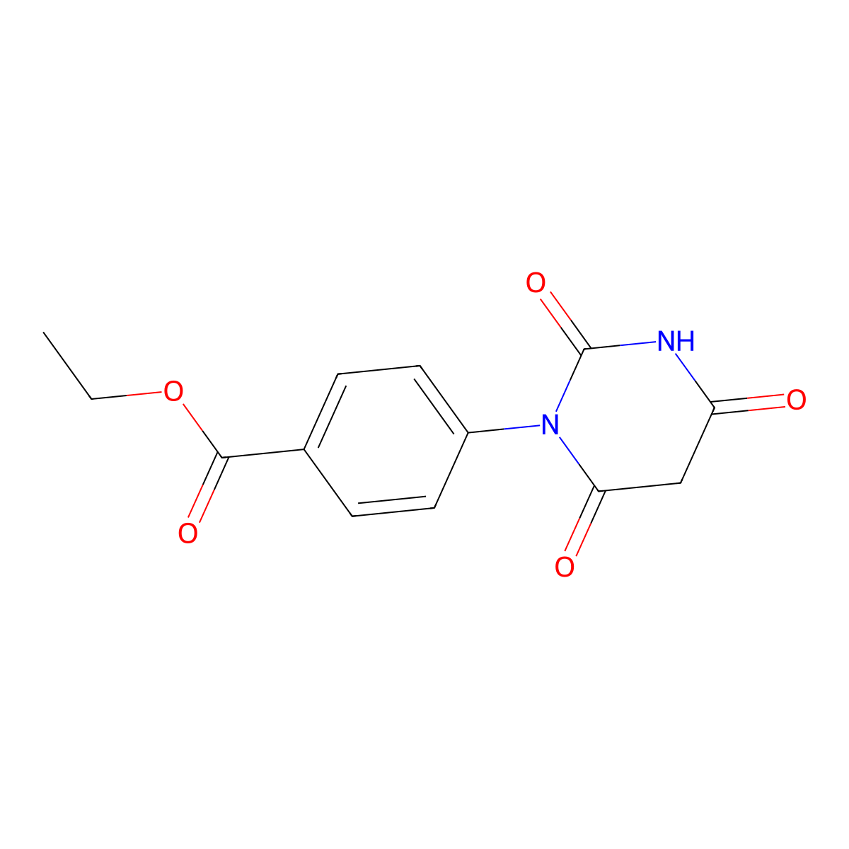 Ethyl 4-(2,4,6-trioxo-1,3-diazinan-1-yl)benzoate molecular structure, CAS 5240-60-8