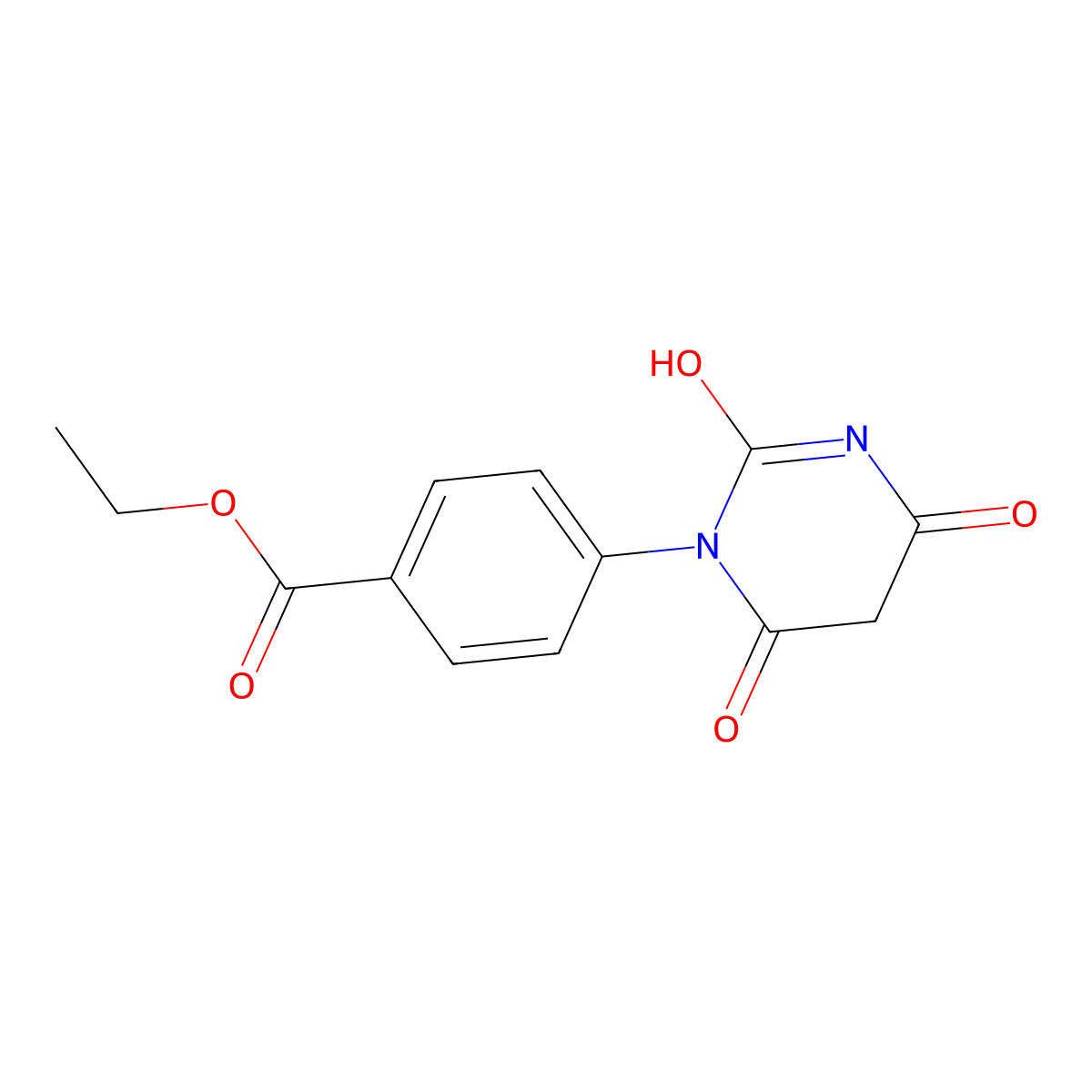 Ethyl 4-(2,4,6-trioxo-1,3-diazinan-1-yl)benzoate molecular structure, CAS 5240-60-8
