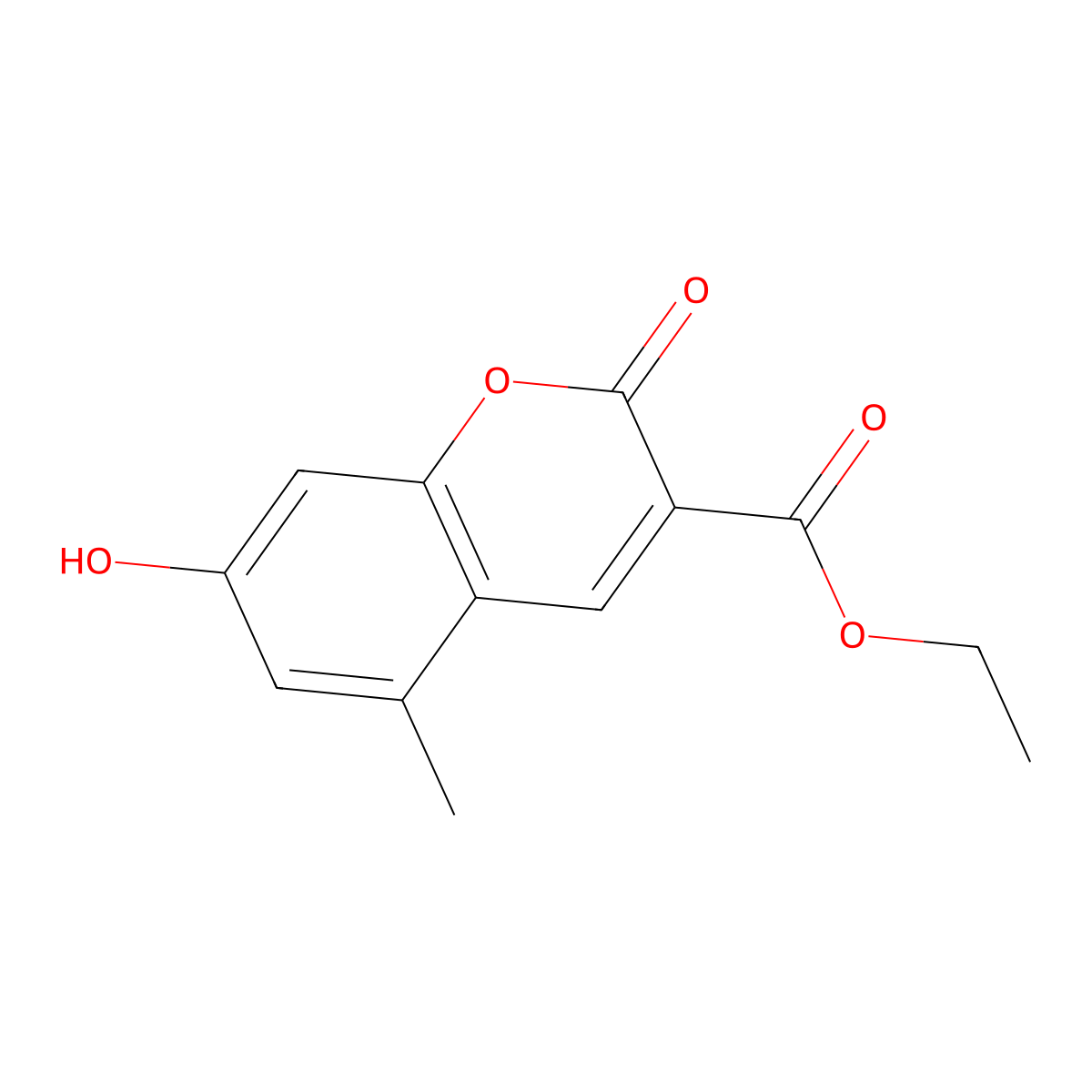 Ethyl 7-hydroxy-5-methyl-2-oxo-2H-chromene-3-carboxylate molecular structure, CAS 52400-12-1